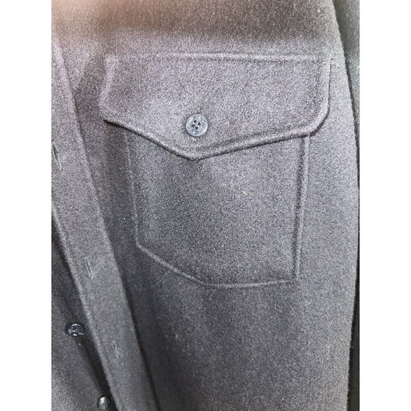 VTG Codet Canada Navy Blue Heavy Wool Button Shirt Jacket Camp Mackinaw XL H - Picture 4 of 8